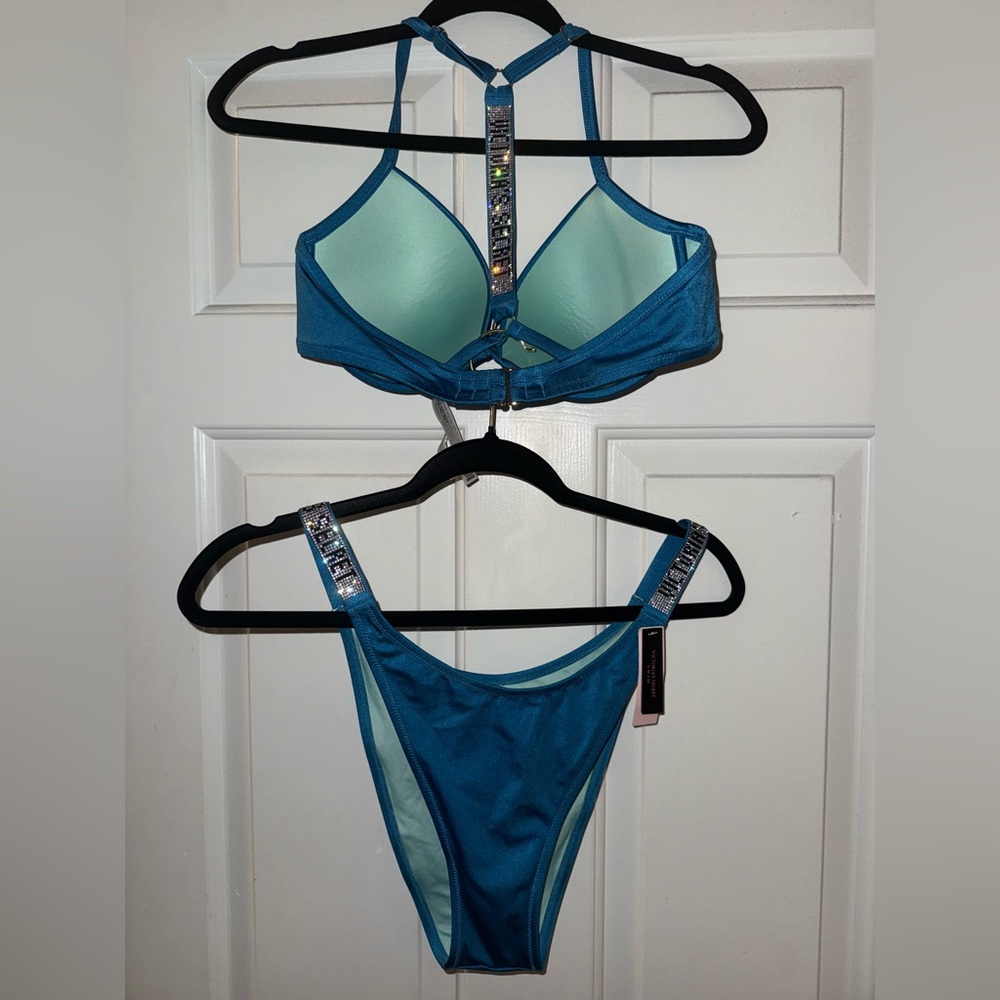 Victoria's Secret Teal and Mint Bikini with Sparkling Details